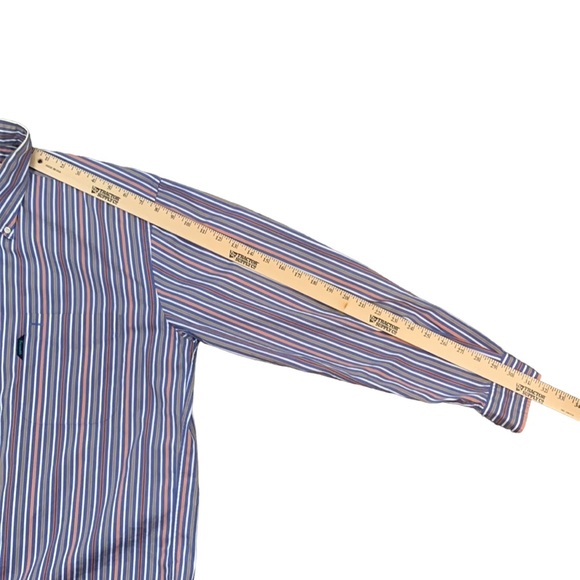 Faconnable Men’s Dress Shirt Striped Size L Button Down Front Pocket Cot… - Picture 7 of 12
